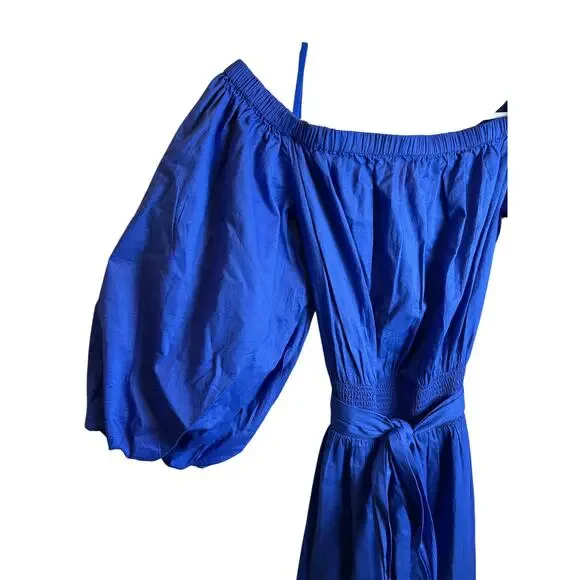 Lilly Pulitzer Blue Shawnlee Off The Shoulder Cotton Dress Size Small - Picture 4 of 6